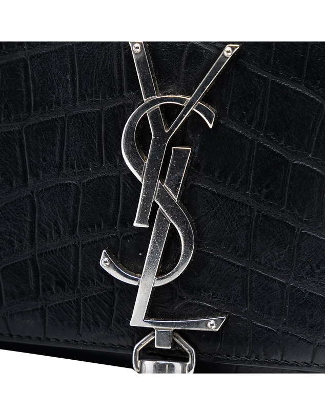 Pre-Loved by Azura Reborn - Pre-Loved Small Croc Embossed Leather Monogram Kate Tassel Crossbody