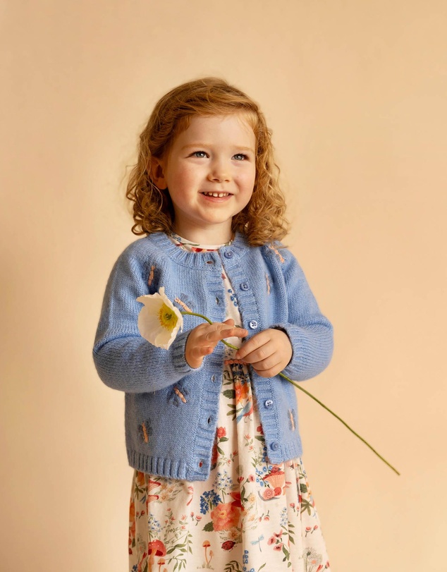 Fox & Finch - Wild Garden Hand Embroidered Cardigan - Babies