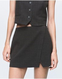 M.N.G - Check Wrap Skirt