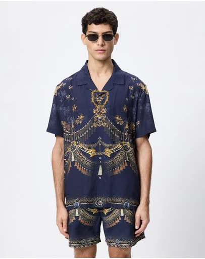 Camilla - Short Sleeve Camp Collared Shirt