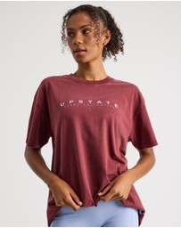 Upstate - Thrive Tee - Warm Cherry Snow Wash