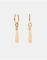 PDPAOLA - Yellow Aventurine Large Jupiter Hoop Earrings