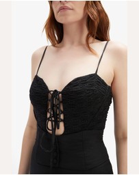 Bardot - Delaney Lace Up Front Bodysuit