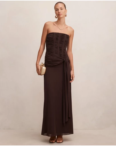 Forever New - Lorelei Strapless Ruched Maxi Dress
