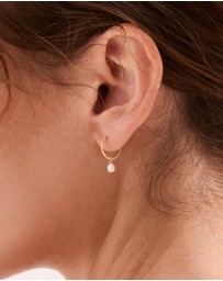 SAINT VALENTINE - Mini Pearl Hoops - Gold