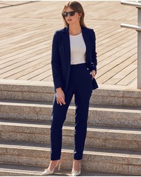 Sosandar - Side Button Tapered Leg Trousers