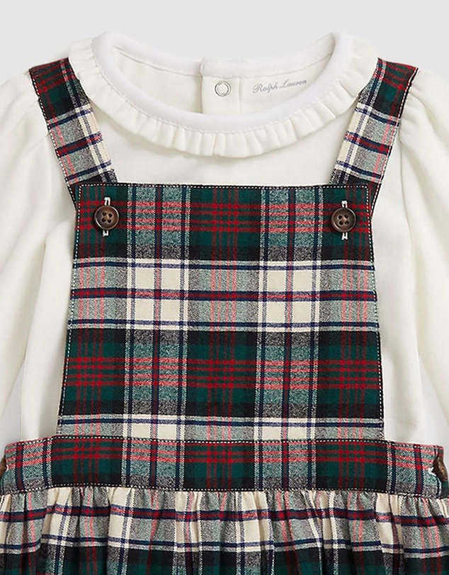 Polo Ralph Lauren - Cotton Bodysuit & Plaid Dress Set - Babies