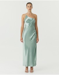 Third Form - Satin Gather One Shoulder Dress