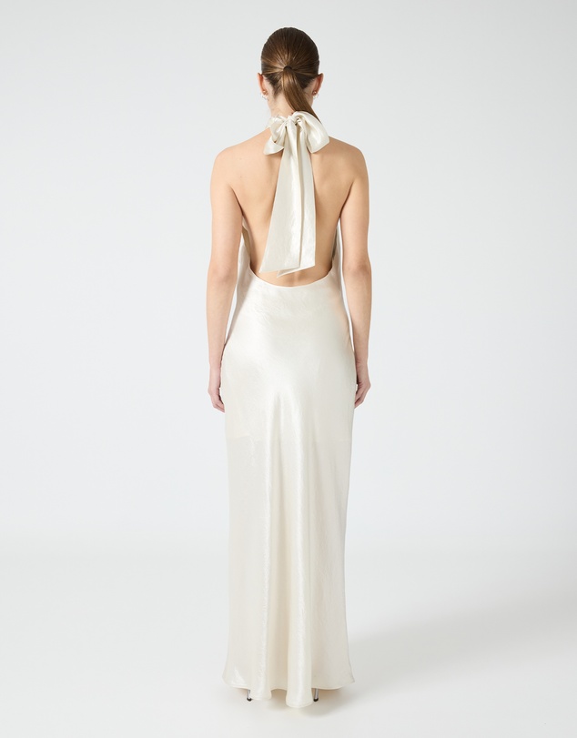Third Form - Crush Wrap Neck Floor Length
