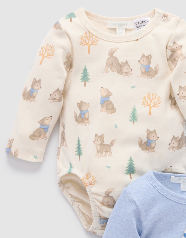 Purebaby - 2 Pack Bodysuit -Kids-Babies