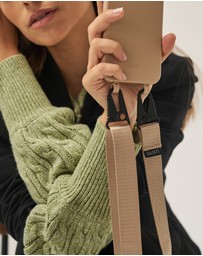 LOUVE COLLECTION - Desert Sand Phone Case + Latte Love Lanyard