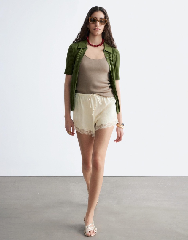 & Other Stories - Lace-Panel Jacquard Mini Shorts