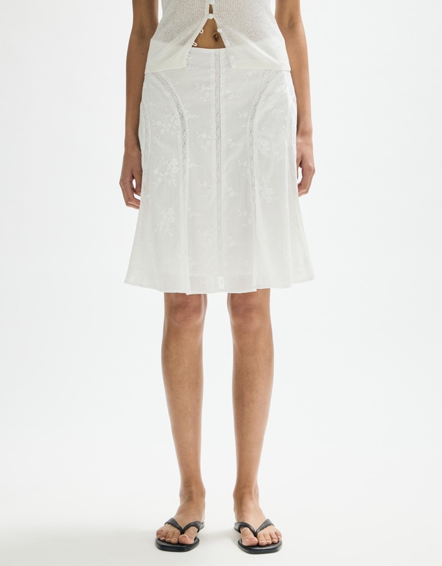Minima Esenciales - Masson Cotton and Lace Midi Skirt