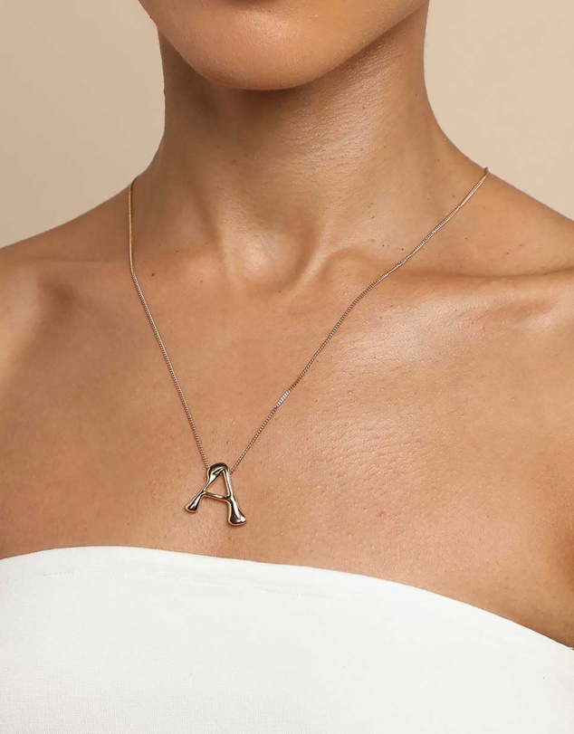 Astrid & Miyu - Initial Bold Pendant 18ct Necklace