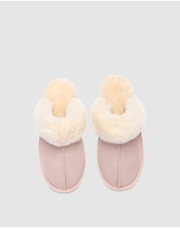 EVERAU - EverAU Ugg Rosa Slipper Suede Cow Suede Upper House Shoes