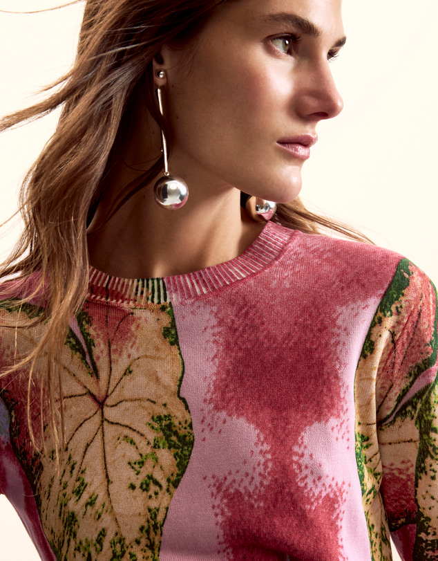 Desigual - Lightweight sweater with leaves