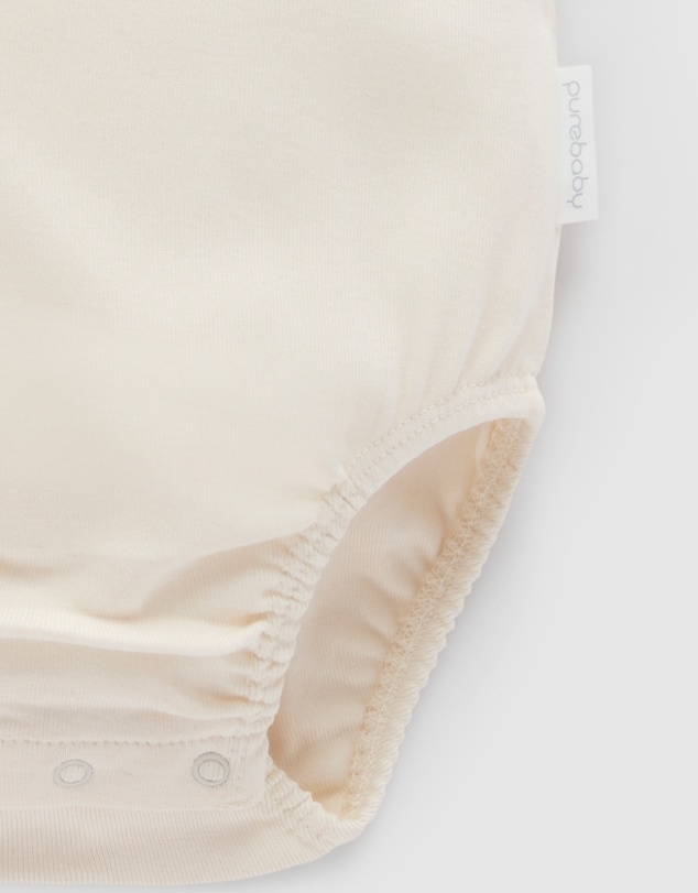 Purebaby - 2 Pack Short Sleeve Ribbed Bodysuit -Babies