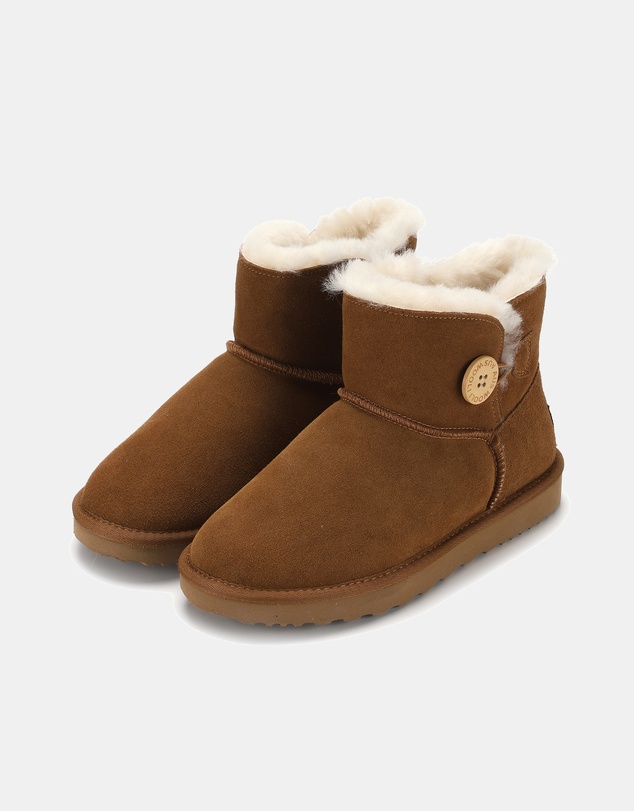 AusWooli Ugg Boots - Cabarita Sheepskin Chic Short Button Boots
