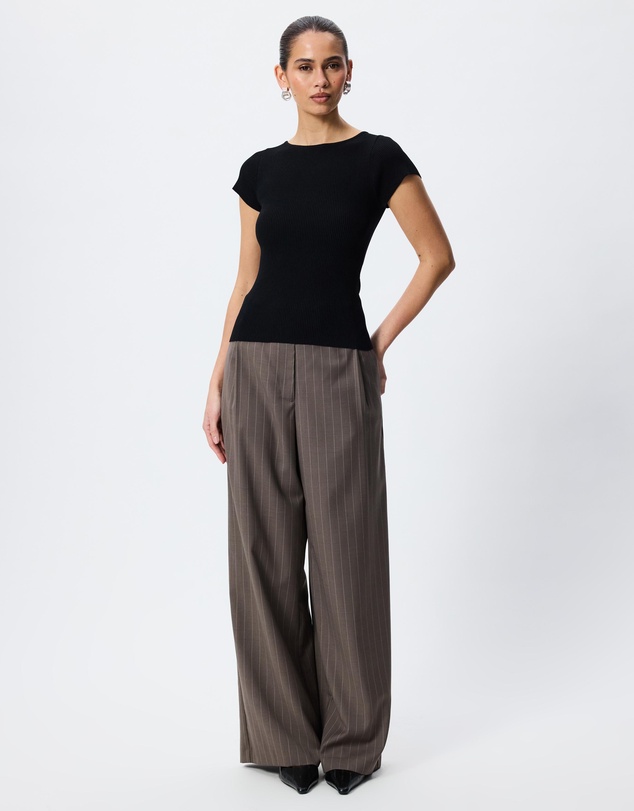 Tussah - Charlotte Cap Sleeve Boat Neck Knitted Top