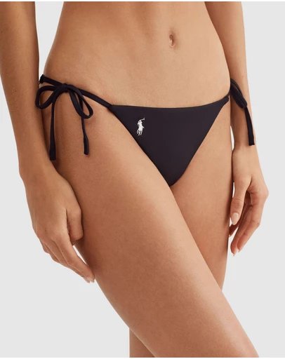 Polo Ralph Lauren - Signature Solids High Leg Tie Side Brazilian Bikini Bottom