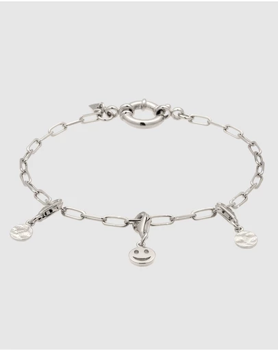 Kuzzoi - ICONIC EXCLUSIVE - Bracelet Male Smiling Face Long Link Chain 925 Sterling Silver