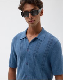 AERE - Silk Blend Textured Stripe Knit Shirt
