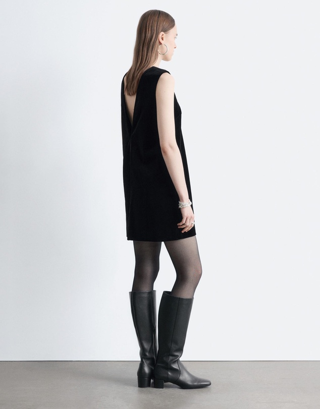 & Other Stories - Open Back Velvet Mini Dress