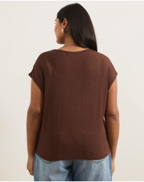 Atmos&Here Curvy - Cap Sleeve Scoop Neck T-Shirt In Jersey