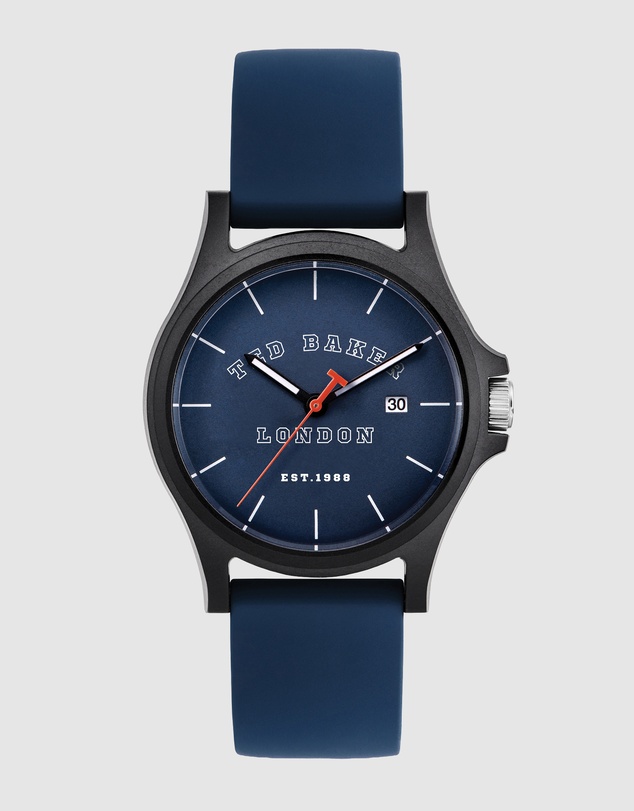 Ted Baker - Irby 40mm Blue Silicone Strap Watch