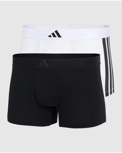 adidas Sportswear - 2 Pack Active Flex Cotton 3 Stripes Low Rise Trunk Underwear