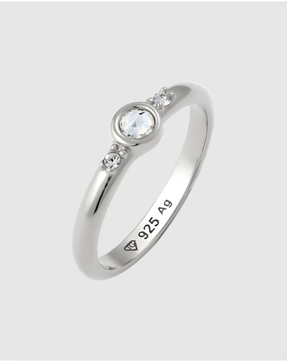 Elli Jewelry - Crystal Band Ring in 925 Silver