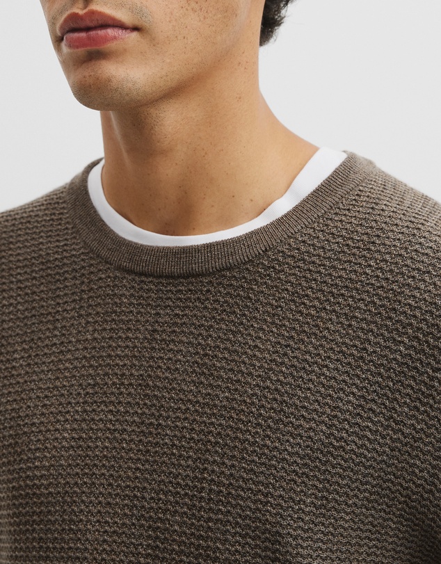 Country Road - Australian Merino Wool Textured Crew Neck Knit