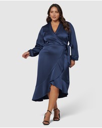 Pink Dusk by Curve Project - Girl Crush Satin Wrap Dress