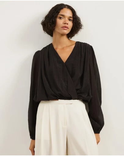 Atmos&Here - Paige Plunge Balloon Sleeve Top