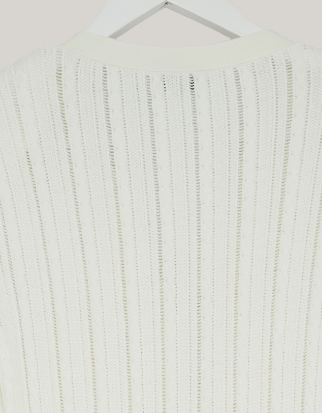 Revibe - Repaired Self Portrait Pointelle Knit Midi Dress - AU 10