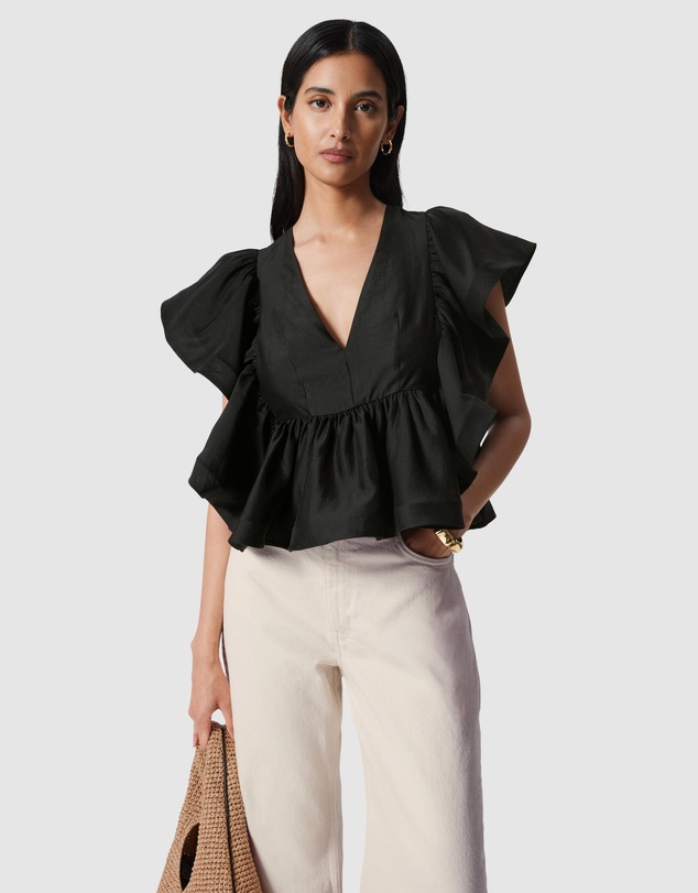 & Other Stories - Ruffle V-Neck Blouse