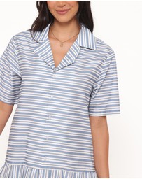 Petal & Pup - Fraser Mini Dress - Blue Stripe