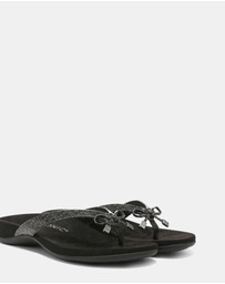 Vionic - Bella Toe Post Sandal - Black Lizard