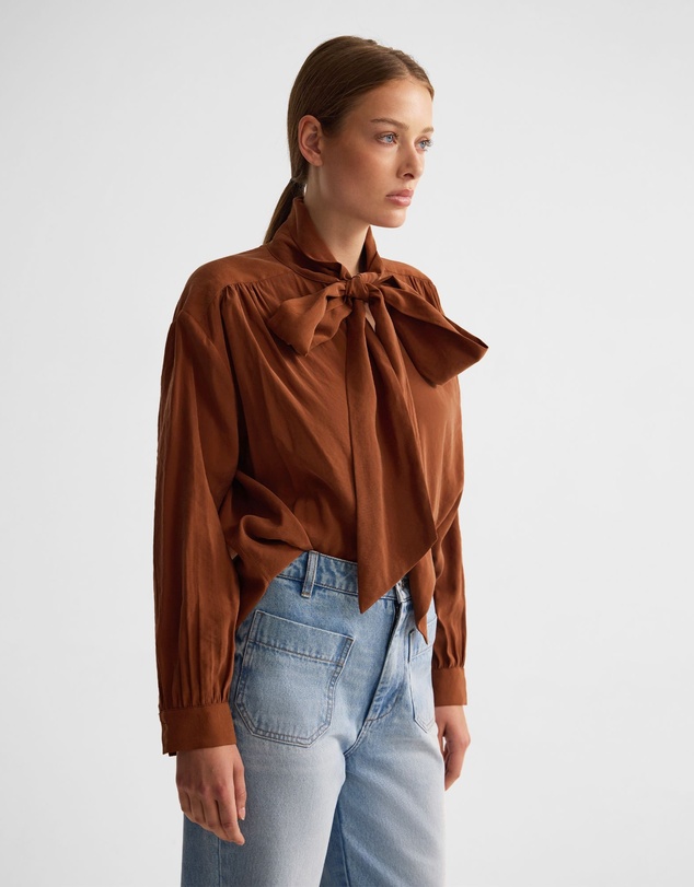 Oxford - Jenna Rayon Blend Scarf Neck Top