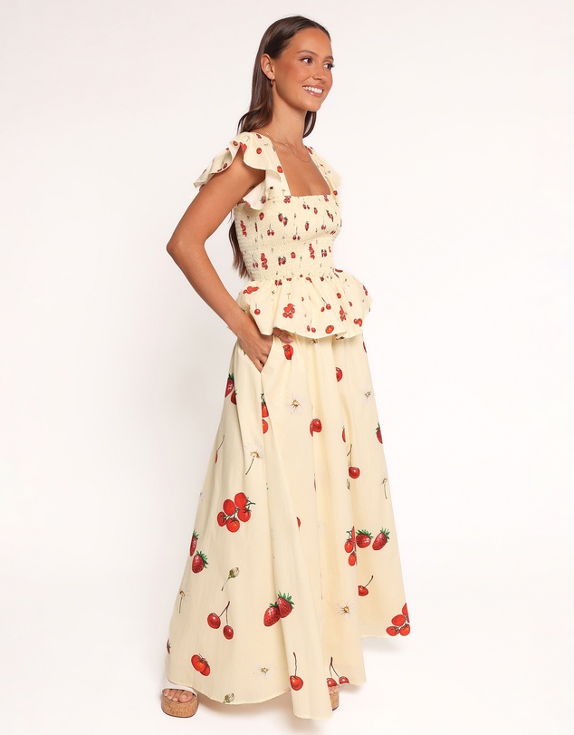 Petal & Pup - Remira Midi Skirt - Yellow Cherry