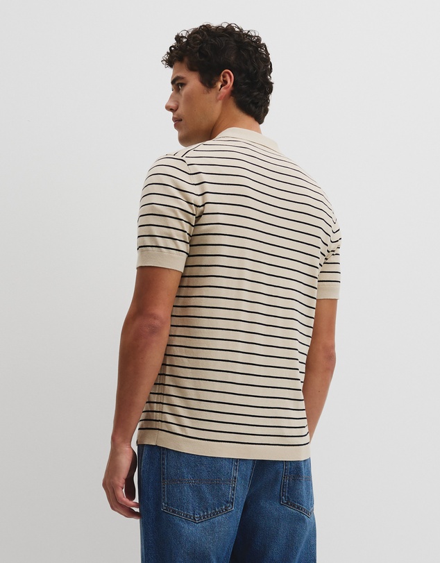 Country Road - Australian Cotton Silk Stripe Knit Polo