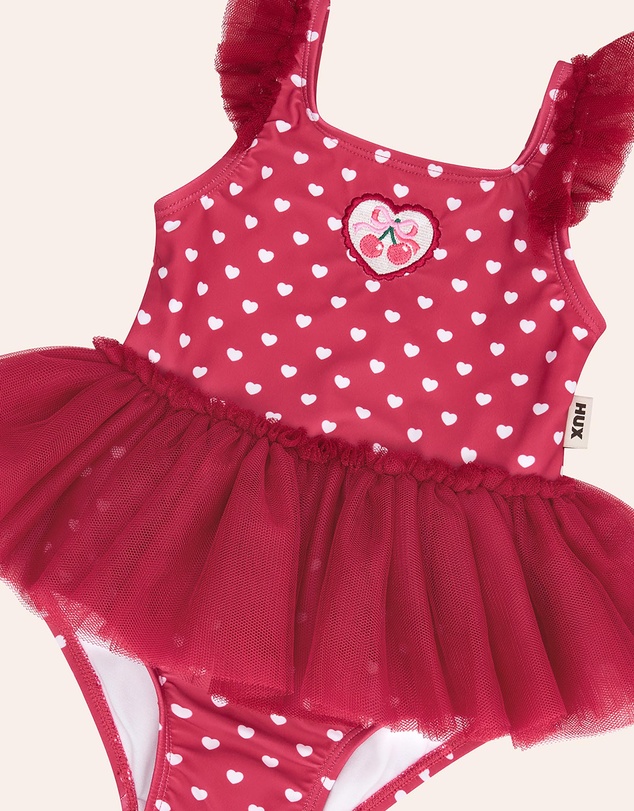 Huxbaby - I Heart You Polka Dot Tulle Swimsuit - ICONIC EXCLUSIVE - Babies-Kids