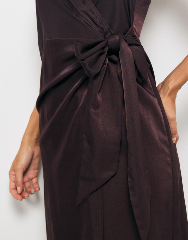 AERE - Beli Halter Wrap Maxi Dress