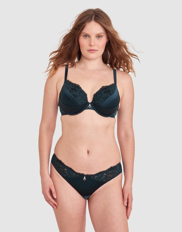 Bras N Things - Rosaria Brazilian Knicker-Dark Green