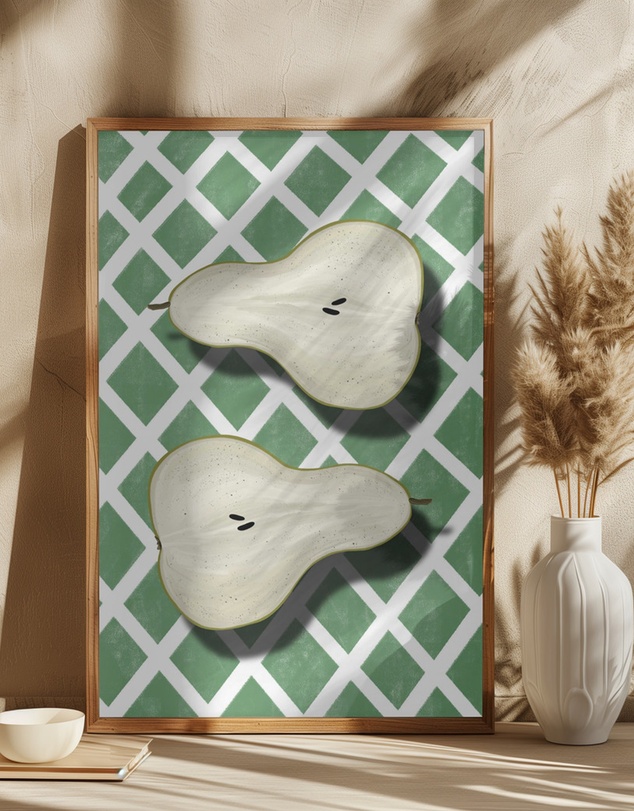 Olive et Oriel - Pears by Emeliemaria Art Print
