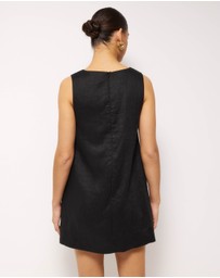 AERE - Eve Mini Linen Shift Dress