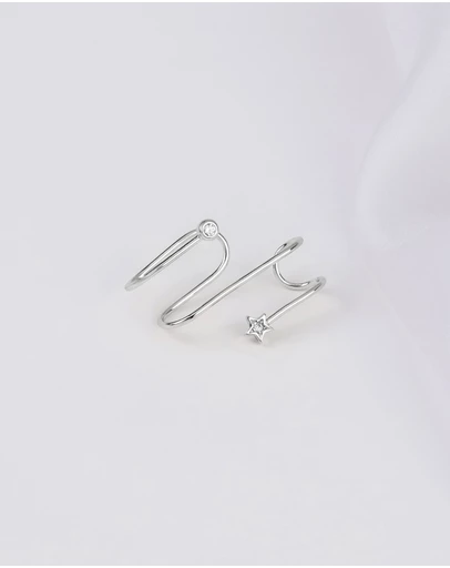 Wanderlust + Co - In The Star Silver Ear Cuff
