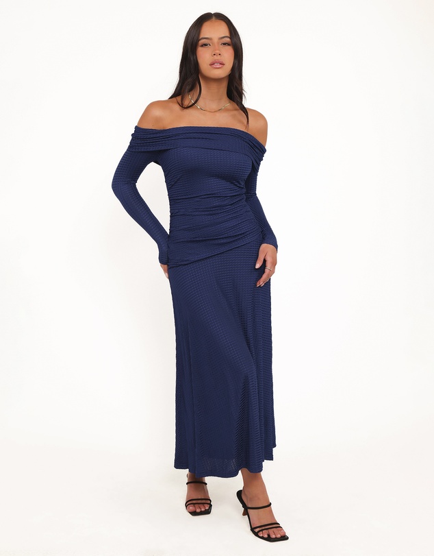 Petal & Pup - Katiya Off Shoulder Dress - Navy