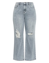 City Chic - Plus size Harley Fit Harriet Wide Leg Regular Jean - dirty wash