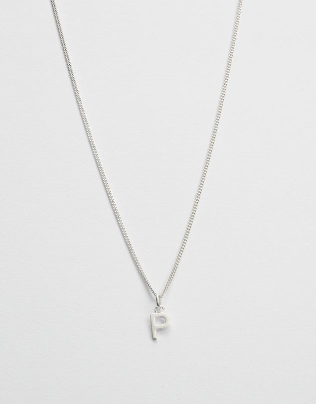 Kirstin Ash - P Outline Initial Necklace